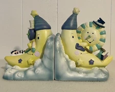 Kidsline Over The Moon Bookends Baby Kid Nursery Pastel Vintage 1997
