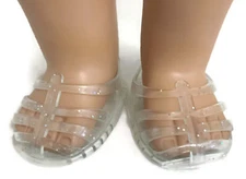 Clear Glitter Jelly Sandal Shoes for 18 inch Doll Clothes Girl
