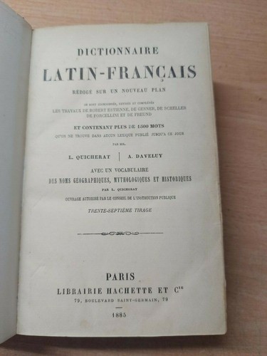 DICTIONNAIRE LATIN-FRANÇAIS RÉDIGÉ SUR UN NOUVEAU PLAN - Picture 2 of 4