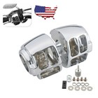 Pair Chrome Switch Housing Cover Hand Control For Harley Sportster Dyna Softail
