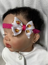 Monkey hair Bow Headband, Shock Pink Monkeys hairbow headband, monkeys hair bows