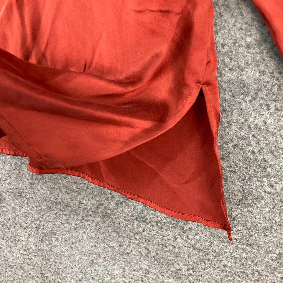 Cárdigan COS Top Mujer Pequeño Marrón Seda Satinado Frente Abierto Manga 3/4 21601 Foto 4 de 4