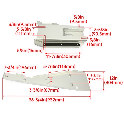 Full Chassis Glide & Swing Arm Skid Plate Guard For HONDA TRX400EX 400X 99-14 - Picture 2 of 19