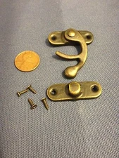 1 Piece - latch hook Hinge small mini  Antique wood box Catch Decorative b14