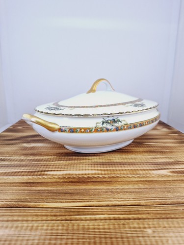 Antique Noritake IONA fruit Oval Covered Casserole Vegetable Serving Dish - Picture 3 of 18