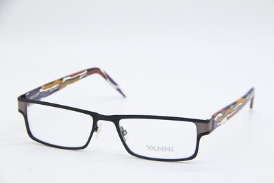 NEW VANNI V8375 C01 BLACK PURPLE RED ORANGE AUTHENTIC EYEGLASSES FRAMES 53-17
