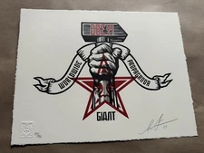 SHEPARD FAIREY Hammer & Fist 2019 Original Letterpress SIGNED OBEY GIANT