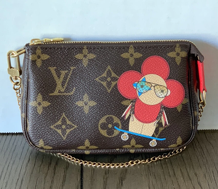 Louis Vuitton Mini Pochette Accessoires Monogram Vivienne Red in