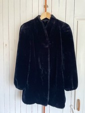 Vintage Jordache Soft Cosy Faux Fur Coat Fully Lined Women Size 14/16 Black 80’s