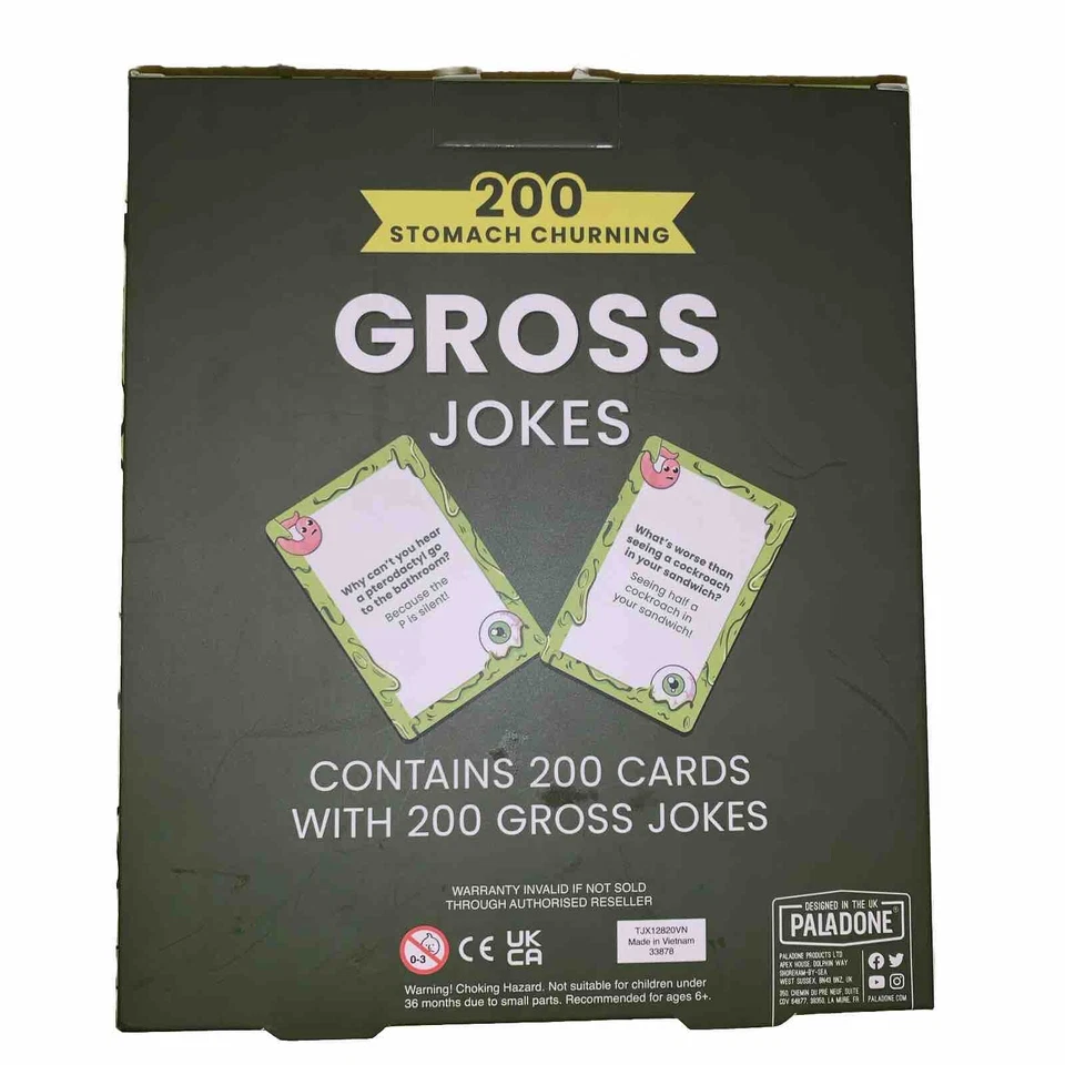 200 Stomach Churning GROSS JOKES 200 CARDS BRAND NEW IN BOX - Image 2 of 2