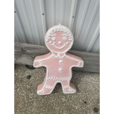 Vintage Union Products 24  1988 Pink Ginger Bread Man Blow Mold