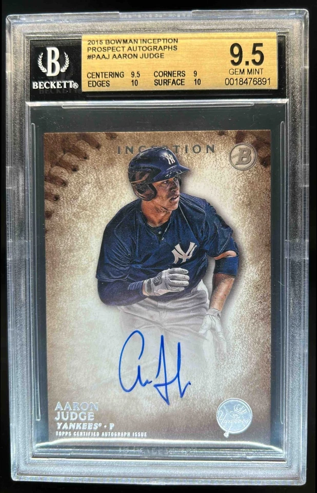 2015 Bowman Inception Aaron Judge 签名 #PA-AJ 洋基队 BGS 9.5/10