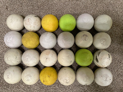 24 lacrosse balls used in NCAA Div I training and competition