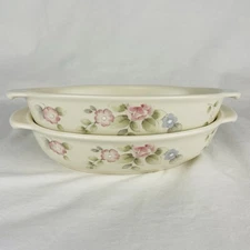 Pfaltzgraff Tea Rose 9" Oval Stoneware Serving Bowl (2 Available)