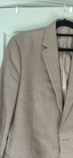 Michael Kors Men's Tan and Beige Houndstooth Blazer Jacket 42L