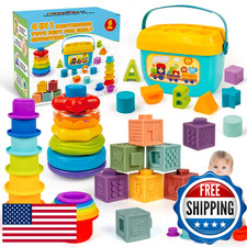 GJOF2YK Montessori Baby Toys for Ages 6 18 Months with Sensory Shape Sorter Matc