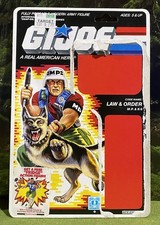 Vintage 1987 G.I. Joe LAW ORDER v1 Full UNCUT File Card Back GI G.I.Joe ARAH