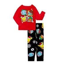 Pokemon Holiday Christmas Long Sleeve Pajamas Boys Sz 6 Red Black Pikachu NWT