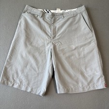 Quicksilver Shorts Mens 34 Gray Pockets Outdoor Ocean VTG Beach Zipper Logo Y2K