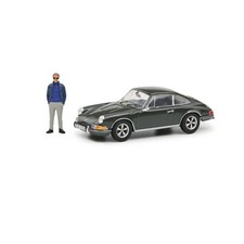 Schuco 1:43 Porsche 911S LeMans alloy car model with doll