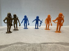 1970s Vintage MPC Toy Co. Spacemen Figures, Orange, Blue  Copper Toys 6 Total