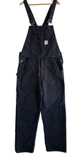 Carhartt 104031 BLK Black Tall Medium Men's Bib Overalls Suspenders Workwear