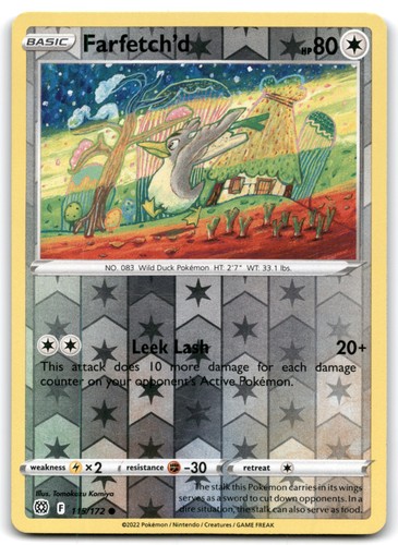 Reverse Holo Farfetch'd 115/172 SWSH09: Brilliant Stars - Foto 1 di 2