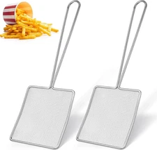 2 Pcs Square Fine Mesh Skimmer Spider Strainer Oil Skimmer for Deep Fryer Frying