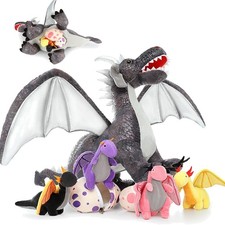 Large Dragon Stuffed Animal Set,21.6 Inch Mommy Dragon with 4 Baby Dragon Plu...