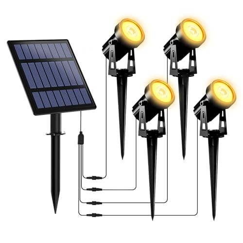 Solar Garden Spotlight Outdoor, 4-in-1 Spot Lights IP65 4-IN-1 Yellow - Bild 3 von 7