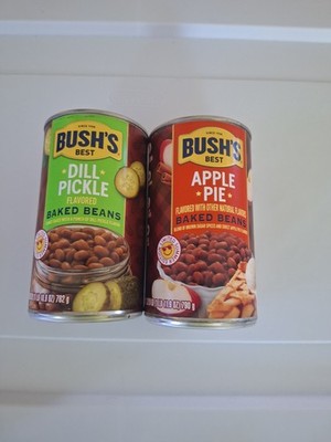 Lot 2 Bush's Baked Beans Dill Pickle, Apple Pie Summer Limited, 26.9oz May 2027