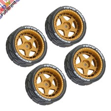 4x Tyres Drift Wheel Hub Tire for Tamiya HPI KYOSHO WRC TT02 XV01 1:10 RC Car m