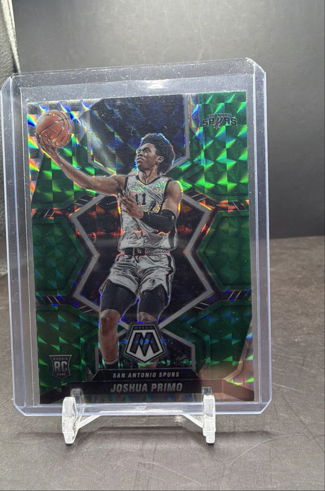 2021-22 Panini Mosaic - Rookies Joshua Primo #204 Green Mosaic Prizm (RC)