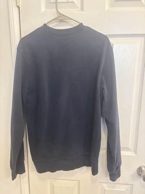 Supreme Kanji Logo Navy Cotton Crewneck Sweatshirt Embroidered