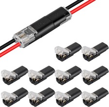 10Pcs 2 Pin Double-Wire Plug-in LED Light Strip Connectors 2pin Low Voltage Wire