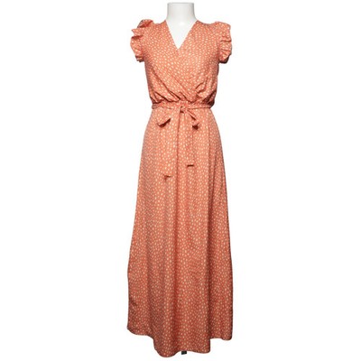 LIFE'S TOO SHORT TO WEAR BORING CLOTHES, Wickelkleid, Größe: S, Orange/Weiß #xDY