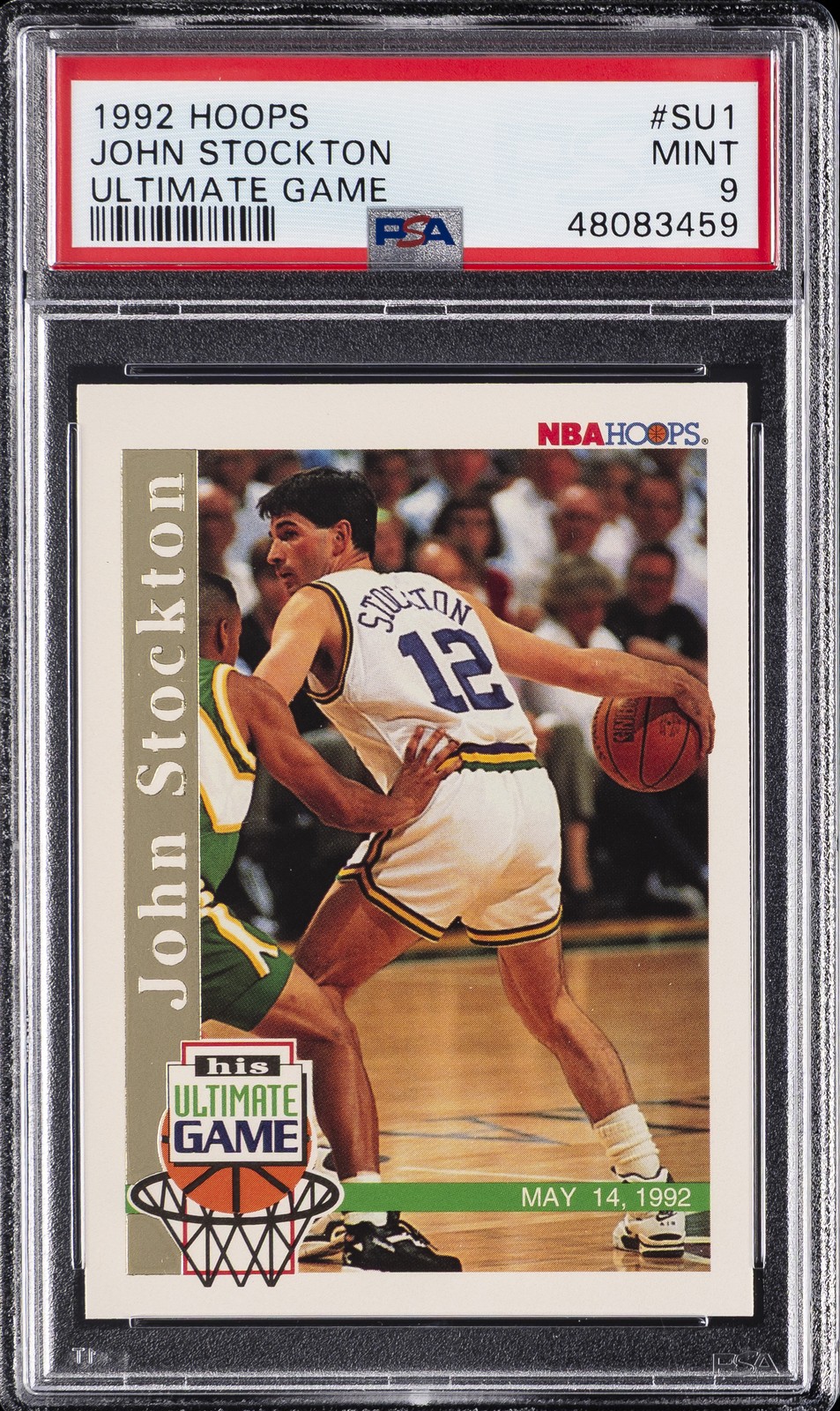 1992 HOOPS ULTIMATE GAME #SU1 JOHN STOCKTON PSA 9