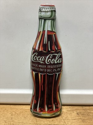 Vintage 1996 Coca-Cola Coke Bottle Shaped Tin with Ink Pen (NO INK) 7x2.5 .