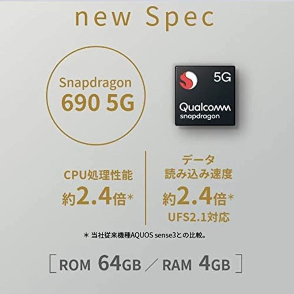 SHARP SIM-Free Smartphone AQUOS sense5G Olive Silver F/S w/Tracking# Japan New - Image 4 of 4