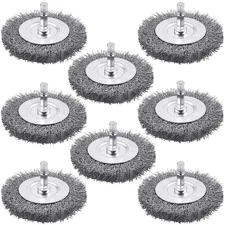 8 Pack 3Inch Wire Wheel Brush for Drill, Wire Brush for Drill with 1/4 Inch Hex