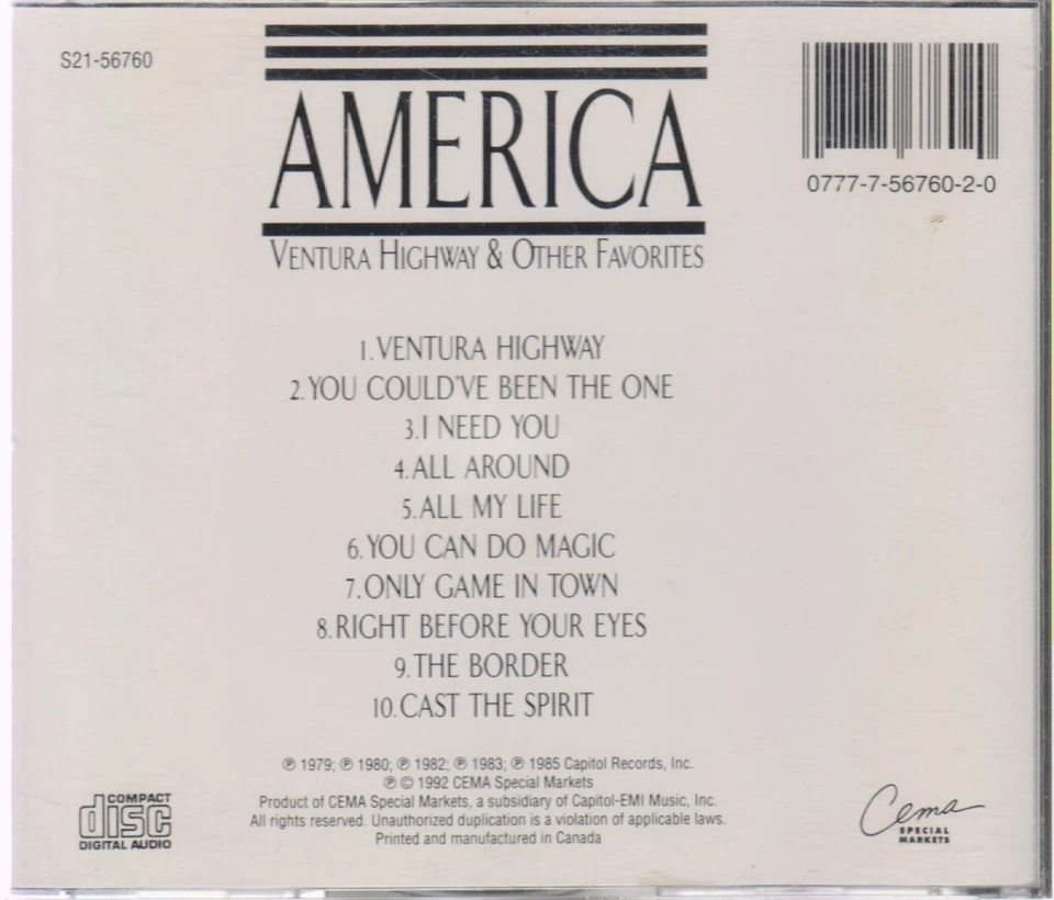 America - Ventura Highway - Album CD - TBE - Photo 2/2