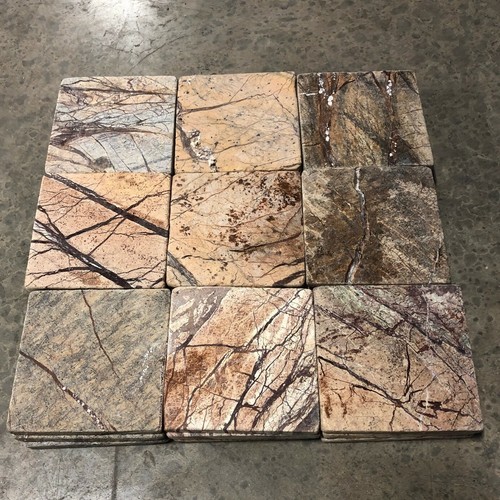 4x4 Tile Rainforest Brown Remodel Stone Kitchen Backsplash Floor Wall 54 pc T-81 - Picture 3 of 7