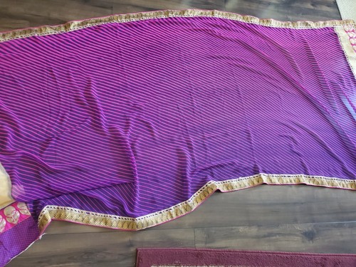 Fully Stitched Ready Wear Fancy Stunning Lace Border Georgette Lehenga Saree AN3 - Picture 5 of 6