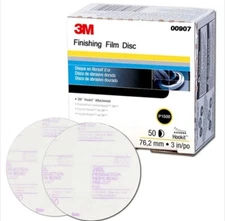 3M 00907 907 Hookit 3 in P1500 Auto Body Sanding Finishing Film Disc (50/Box)