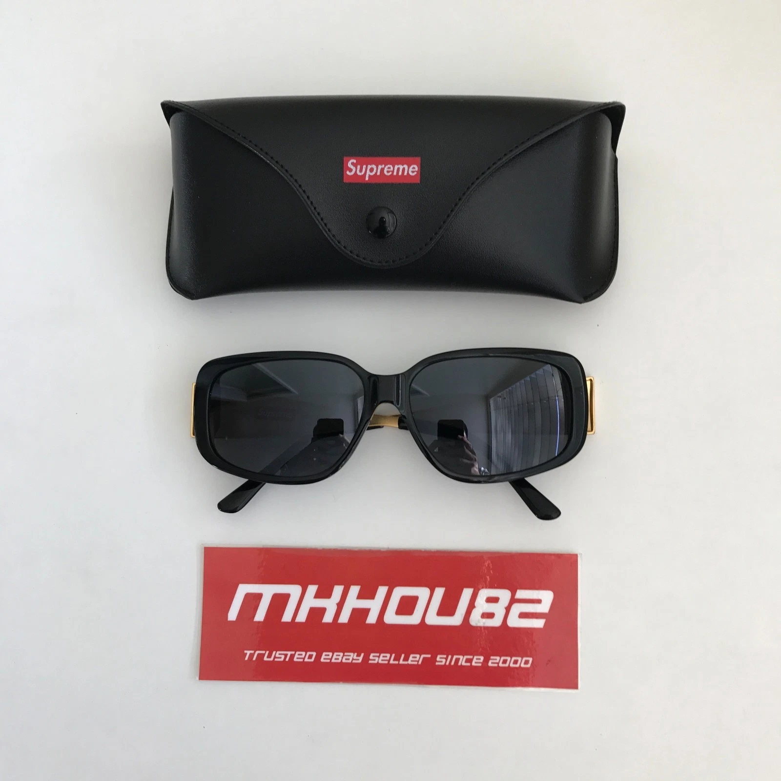 Lunettes de soleil Supreme Royce or noir neuves fabriquées en Italie printemps été 2017 SS17