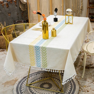 Elevate Your Dining Table with this Gorgeous Fringed Embroidered Tablecloth