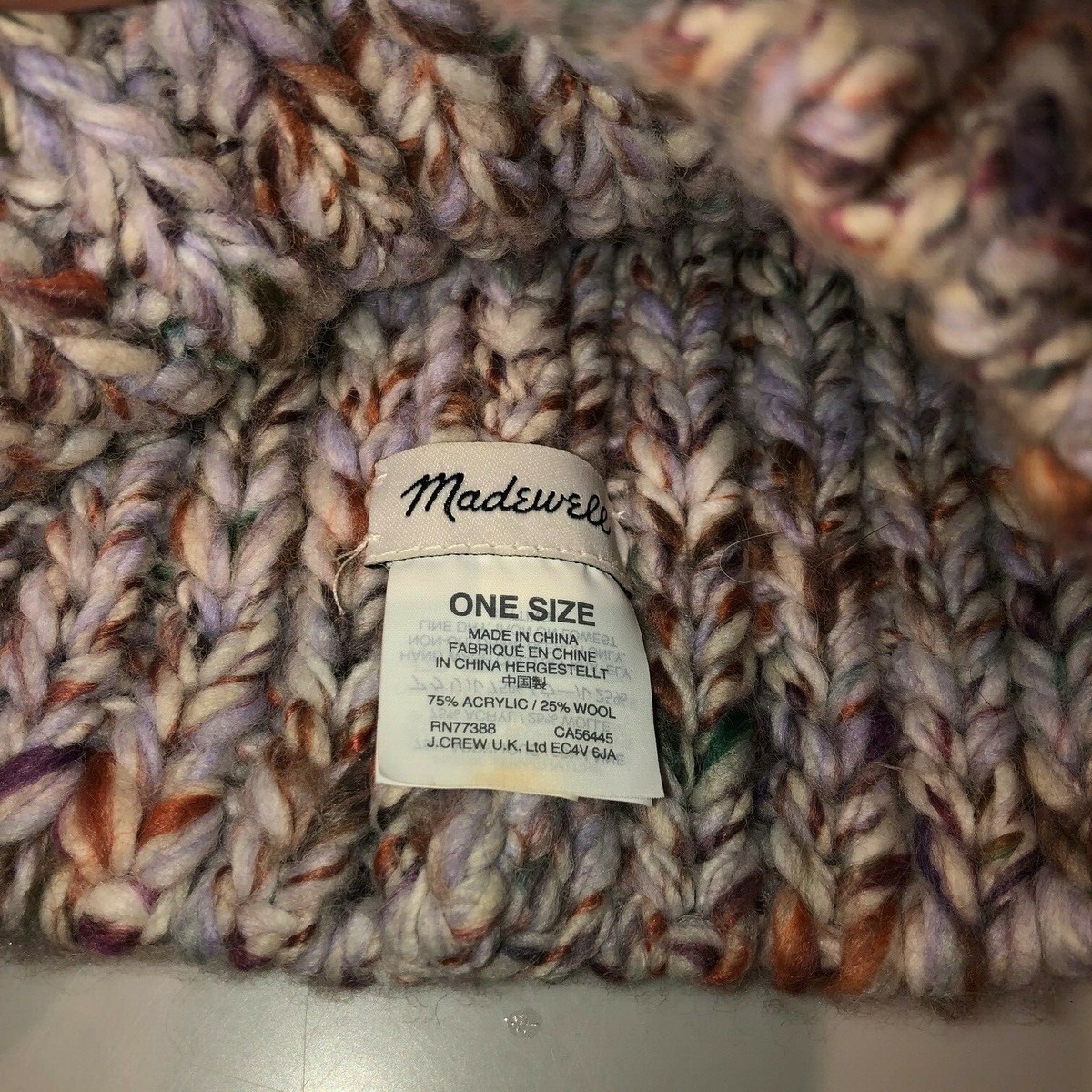 Madewell Chunky Pom-Pom Beanie One Size Multicolor EUC | eBay display picture 1