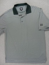 Footjoy Country Club Striped Short Sleeve Golf Polo Shirt (Men's Large) Green