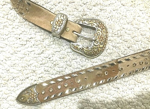 Vintage Damen Fancy Stone Western Style Ledergürtel - Bild 2 von 2