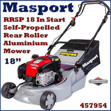 Masport RRSP 18 In Start Key Start Rear-Roller Alloy Deck 46cm / 18" Lawn Mower